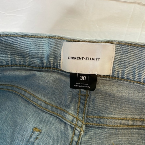 Current/Elliott The Cropped Straight Jeans  Size 30 Light wash Blue - Picture 5 of 7